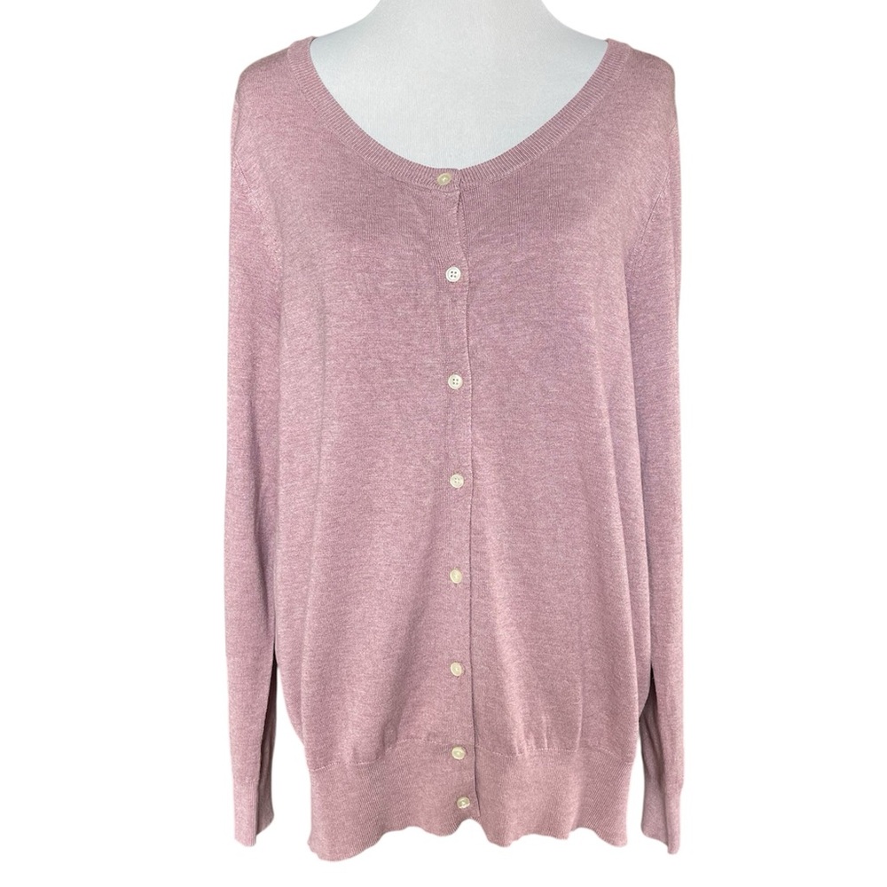 Lane Bryant classic crewneck button-down sweater